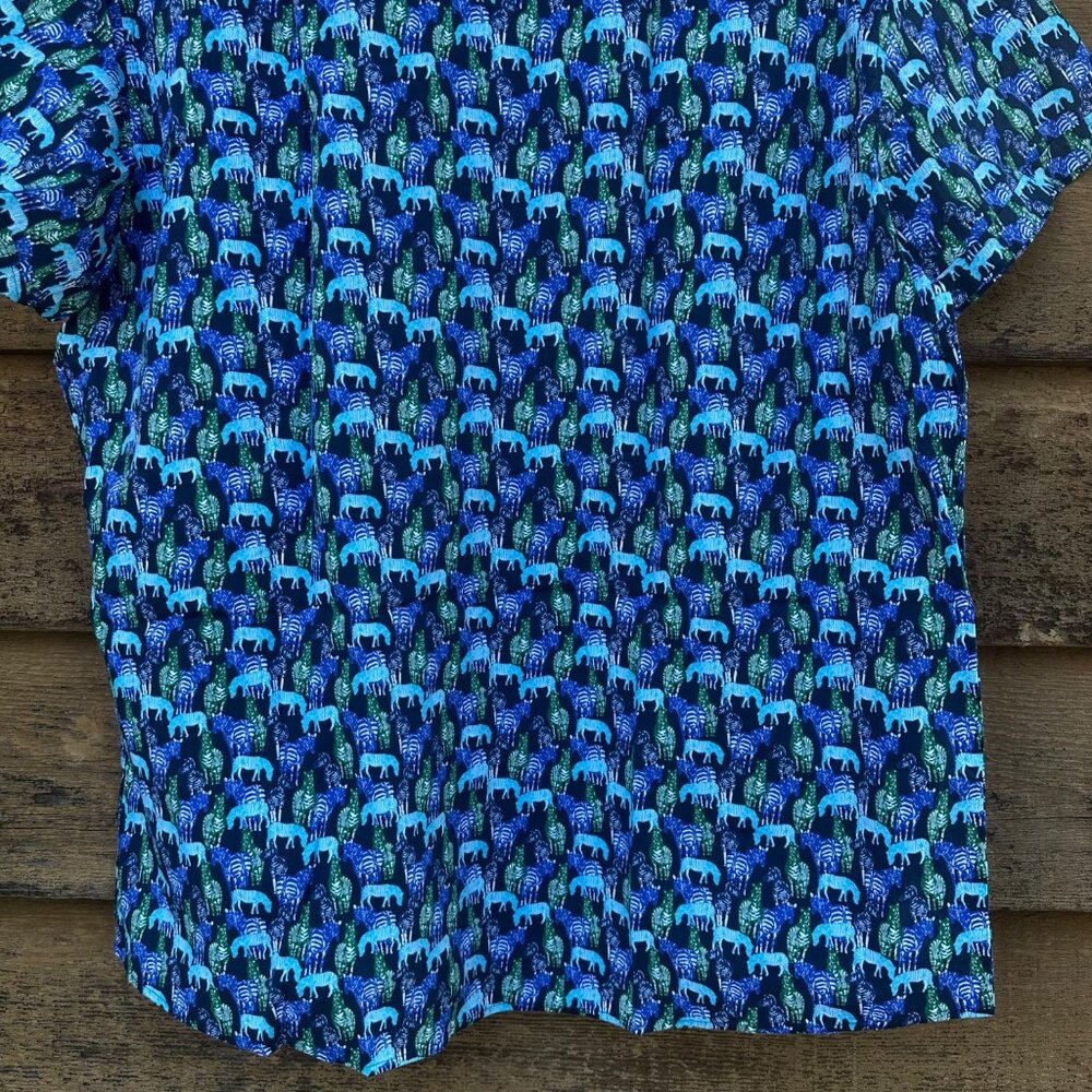 Marc Anthony Blue Zebra Luxury Button Down Mens Shirt Size XXL - Picture 10 of 11